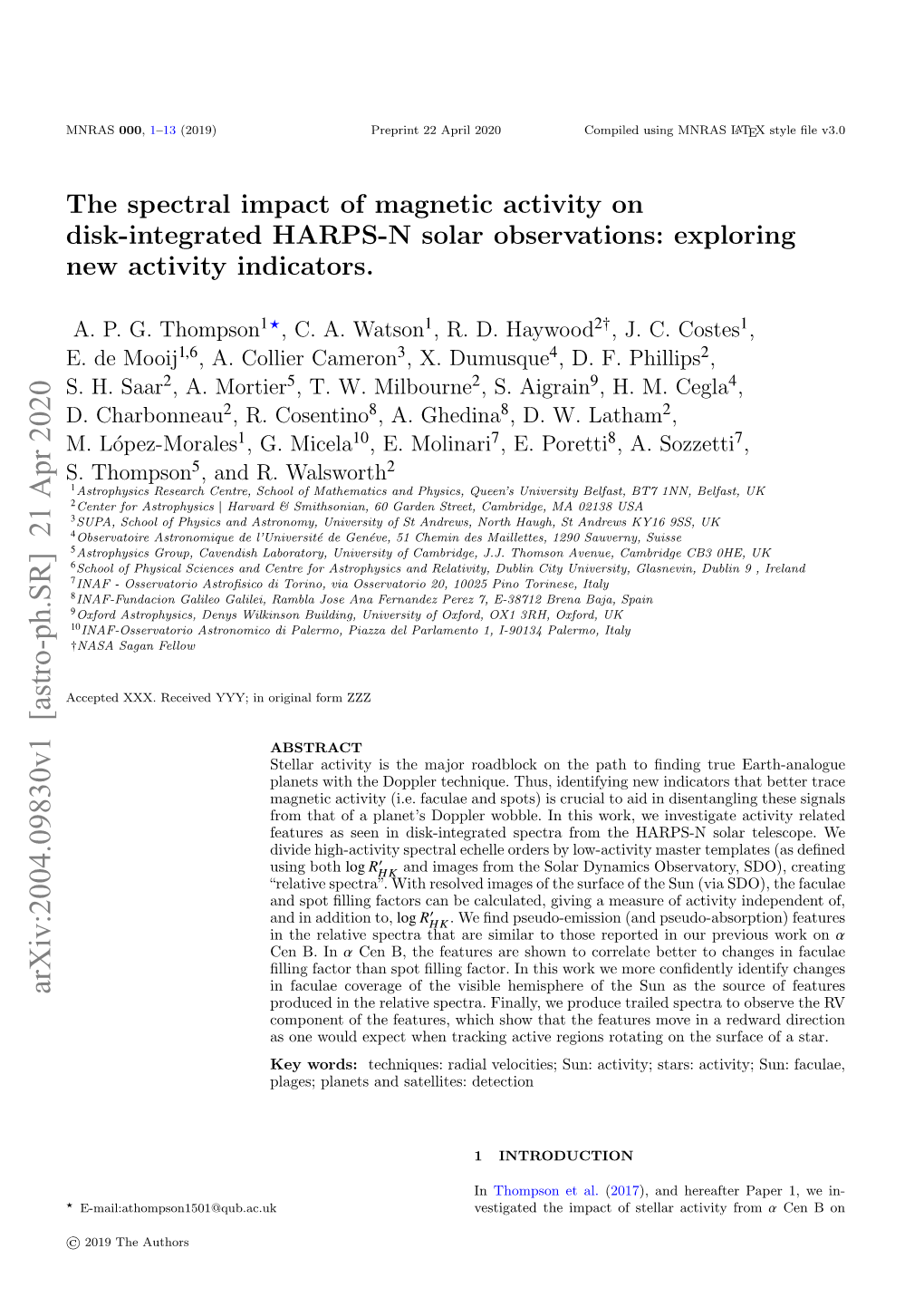 The Spectral Impact of Magnetic Activity on Disk-Integrated HARPS-N Solar Observations: Exploring New Activity Indicators