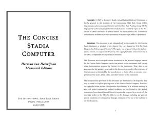The Concise Stadia Computer, Or the Text Printed on the Instrument Itself, Or Any Other Documentation Prepared by Concise for This Instrument