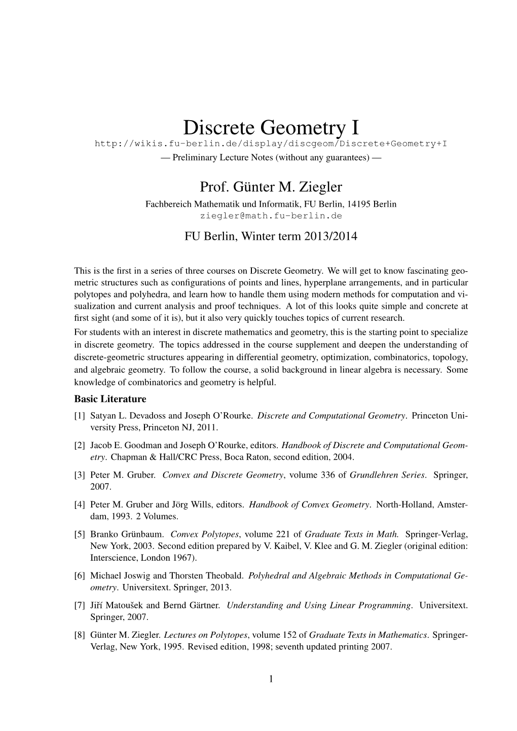 Lecture Notes Parts 1-11