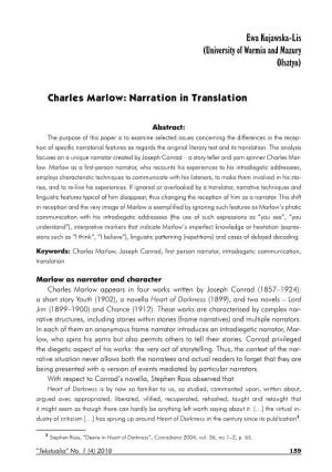 Charles Marlow: Narration in Translation