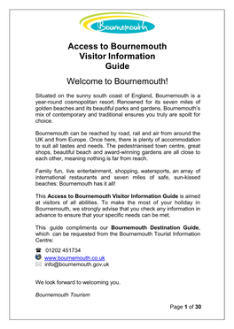 Access to Bournemouth Visitor Information Guide