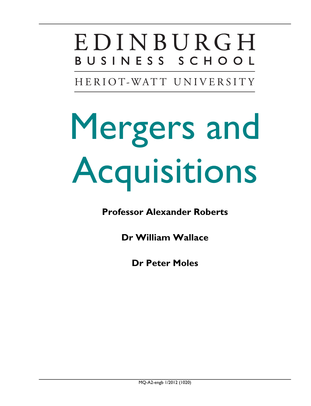 Mergers and Acquisitions