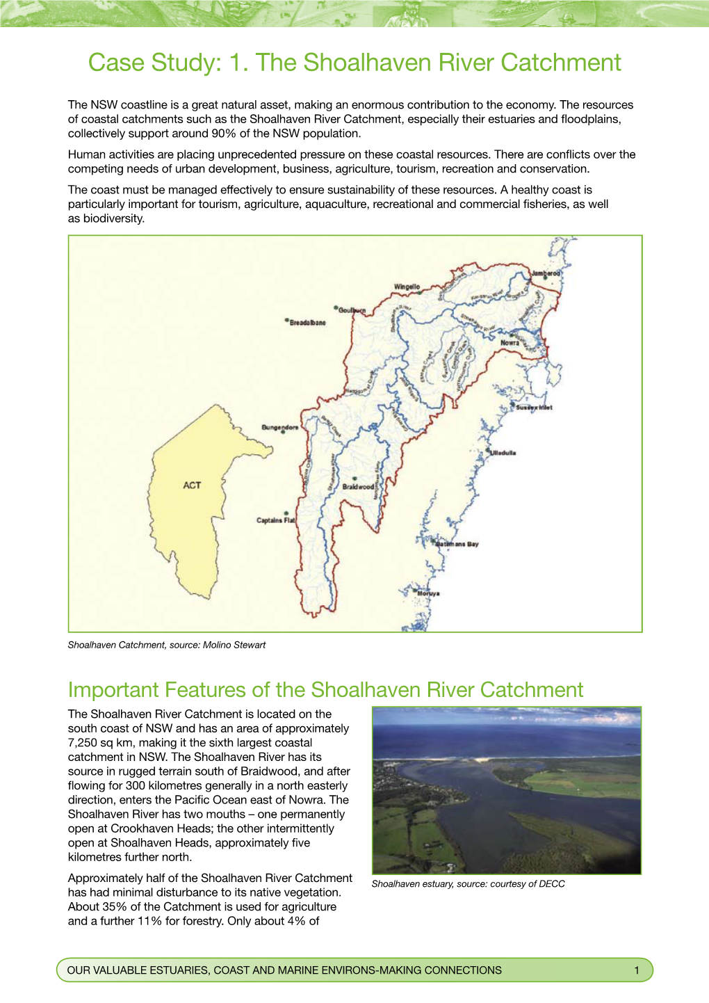 Case Study: 1. the Shoalhaven River Catchment