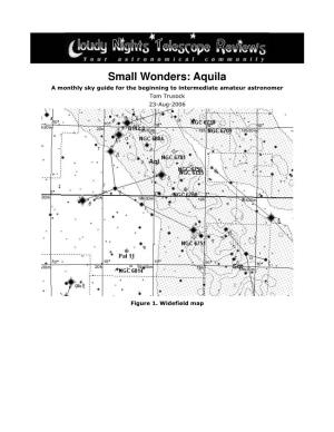 Small Wonders: Aquila a Monthly Sky Guide for the Beginning to Intermediate Amateur Astronomer Tom Trusock 23-Aug-2006