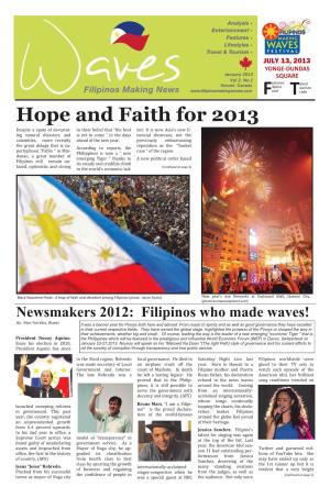 F Hope and Faith for 2013