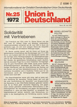 UID 1972 Nr. 25, Union in Deutschland