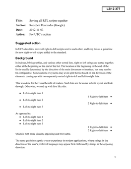 Sorting All RTL Scripts Together Author: Roozbeh Pournader (Google)