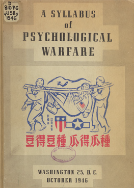 A Syllabus of Psychological Warfare