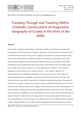 Traveling Through and Traveling Within: Cinematic Constructions of Imaginative Geography of Croatia in the Films of the 2000S