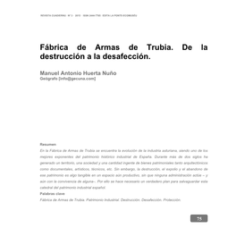 Fábrica De Armas De Trubia. De La Destrucción a La Desafección