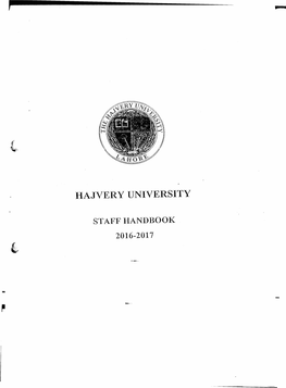 Hajvery University (HU) Staff Handbook