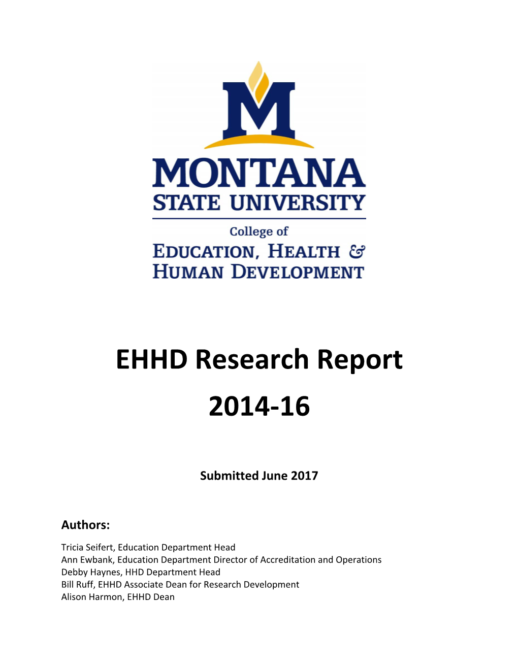 EHHD Research Report 2014-16