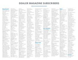 Dealer Magazine Subscribers