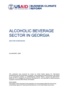 Alcoholic Beverage Sector in Georgia