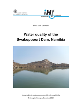 Water Quality of the Swakoppoort Dam, Namibia