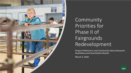 Community Priorities for Phase II of Fairgrounds