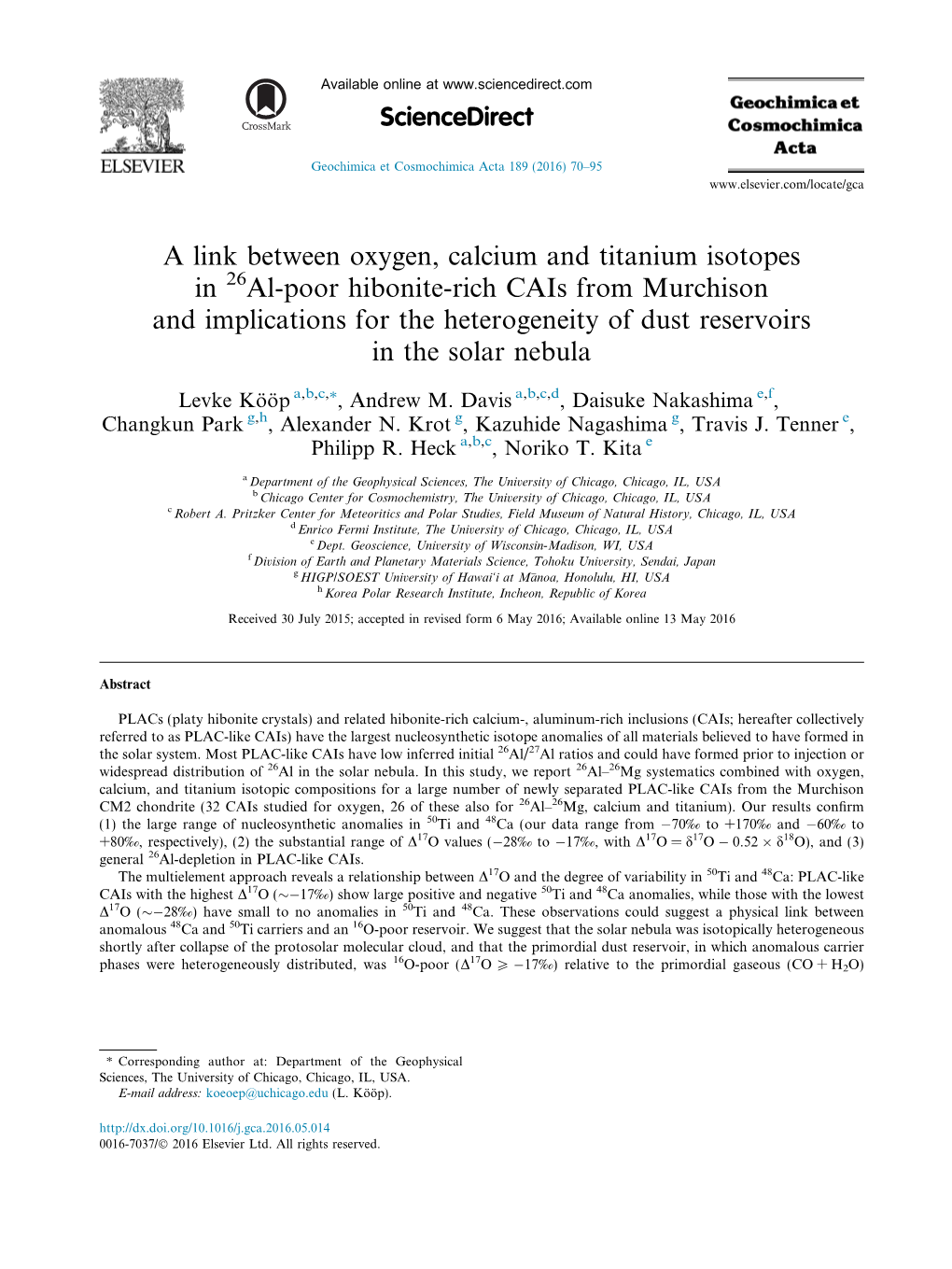 A Link Between Oxygen, Calcium and Titanium Isotopes in 26Al-Poor