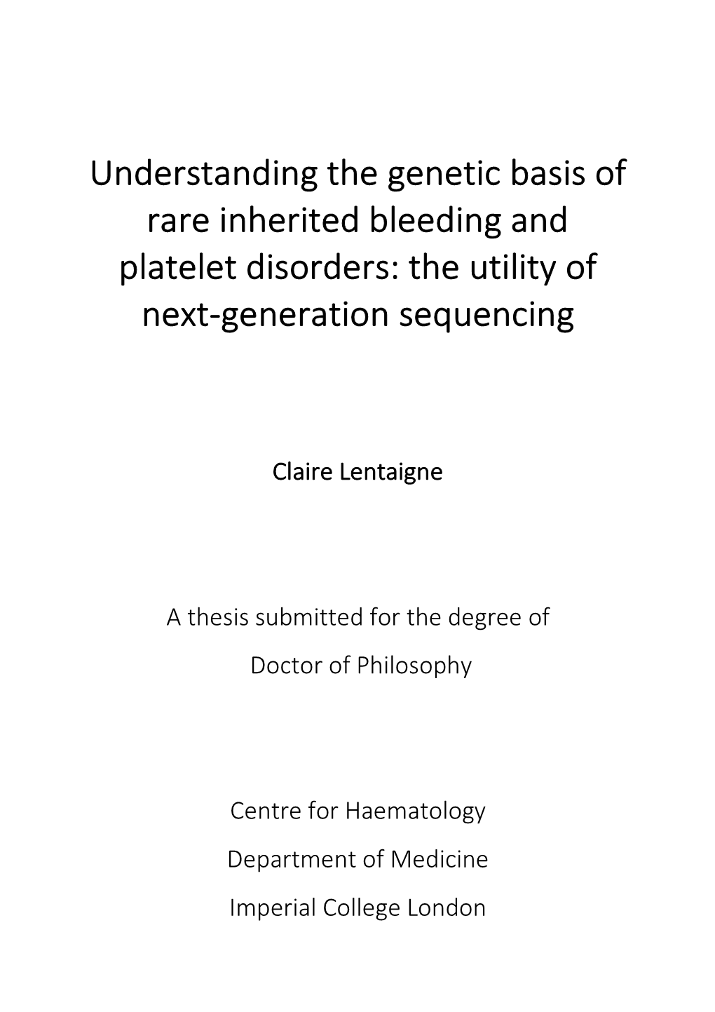 Understanding the Genetic Basis of Rare Inherited Bleeding and Platelet Disorders: the Utility of Next-Generation Sequencing