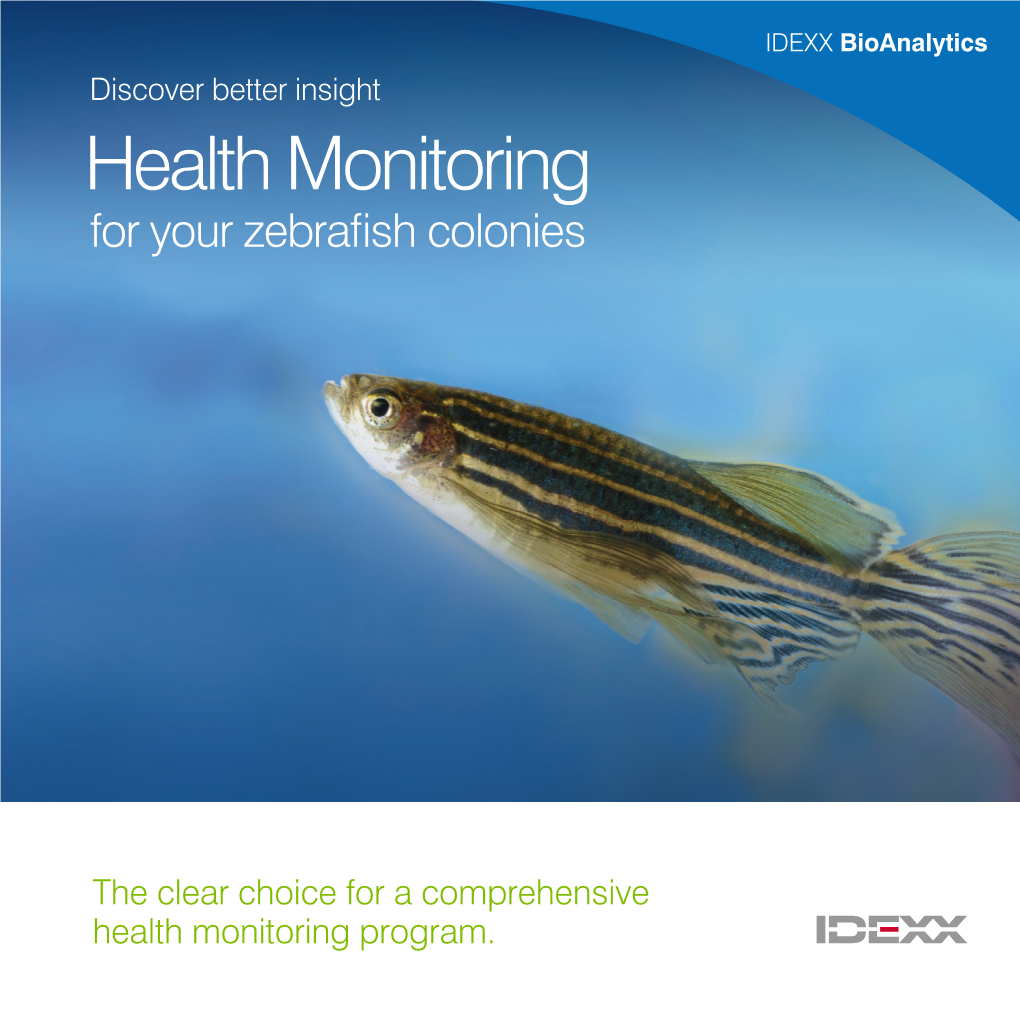 Health Monitoring for Your Zebrafish Colonies