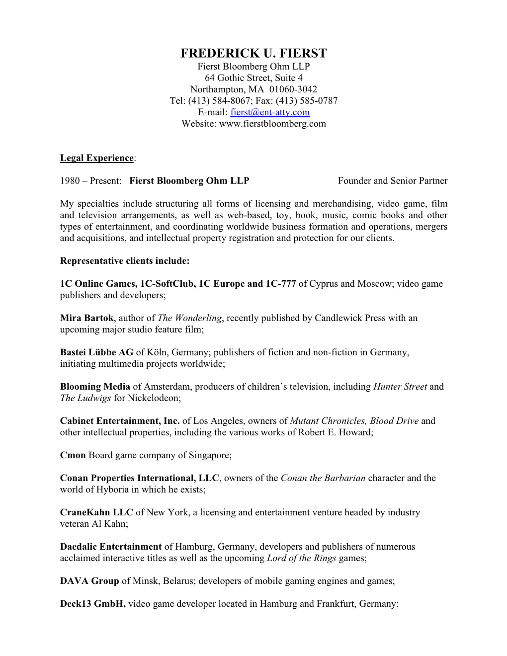 Curriculum Vitae (Cont.) Page 2