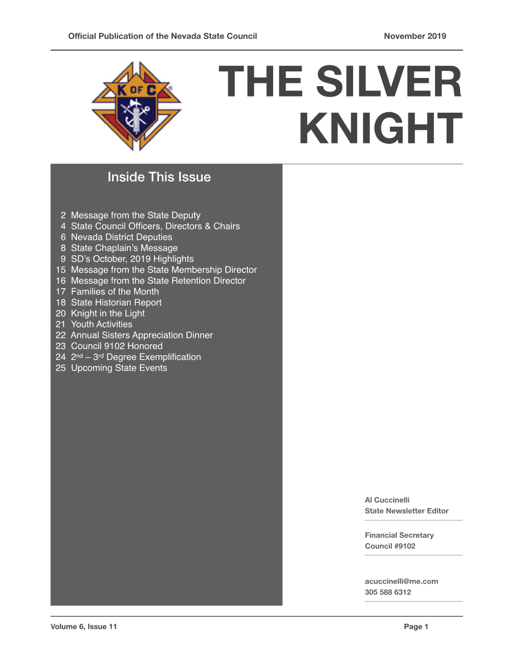 Silver Knight Newsletter November 2019