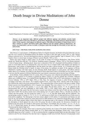 Death Image in Divine Meditations of John Donne