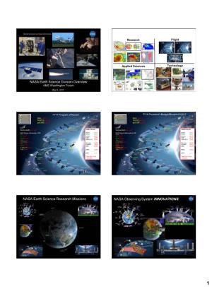 NASA Earth Science Research Missions NASA Observing System INNOVATIONS