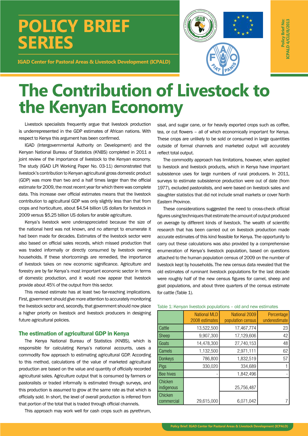 The Contribution of Livestock to the Kenyan Economy