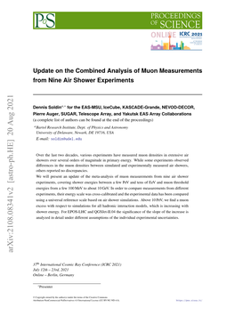 Update on the Combined Analysis of Muon Measurements from Nine Air Shower Experiments