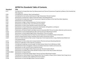 ASTM Fire Standards Table of Contents