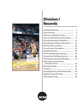 2012 Men's Basketball Records-Division I