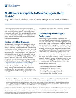 Wildflowers Susceptible to Deer Damage in North Florida1 Holly K
