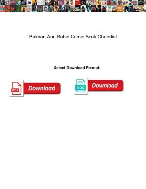 Batman and Robin Comic Book Checklist