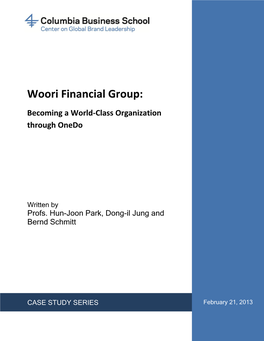 Woori Financial Group: Becoming a World-Class Organization Through Onedo