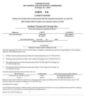 Ambac Financial Group Inc (Exact Name of Registrant As Specified in Its Charter)