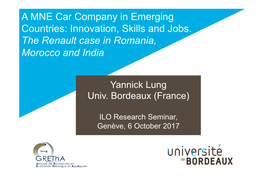 Innovation, Skills and Jobs. the Renault Case in Romania