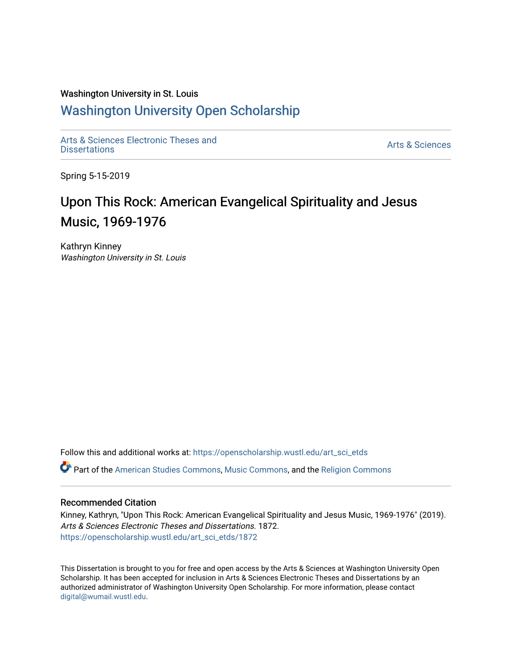 American Evangelical Spirituality and Jesus Music, 1969-1976