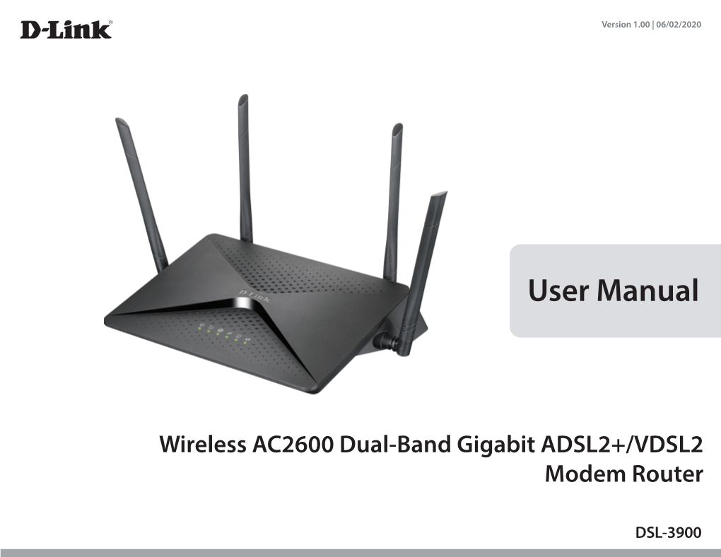 Wireless AC2600 Dual-Band Gigabit ADSL2+/VDSL2 Modem Router