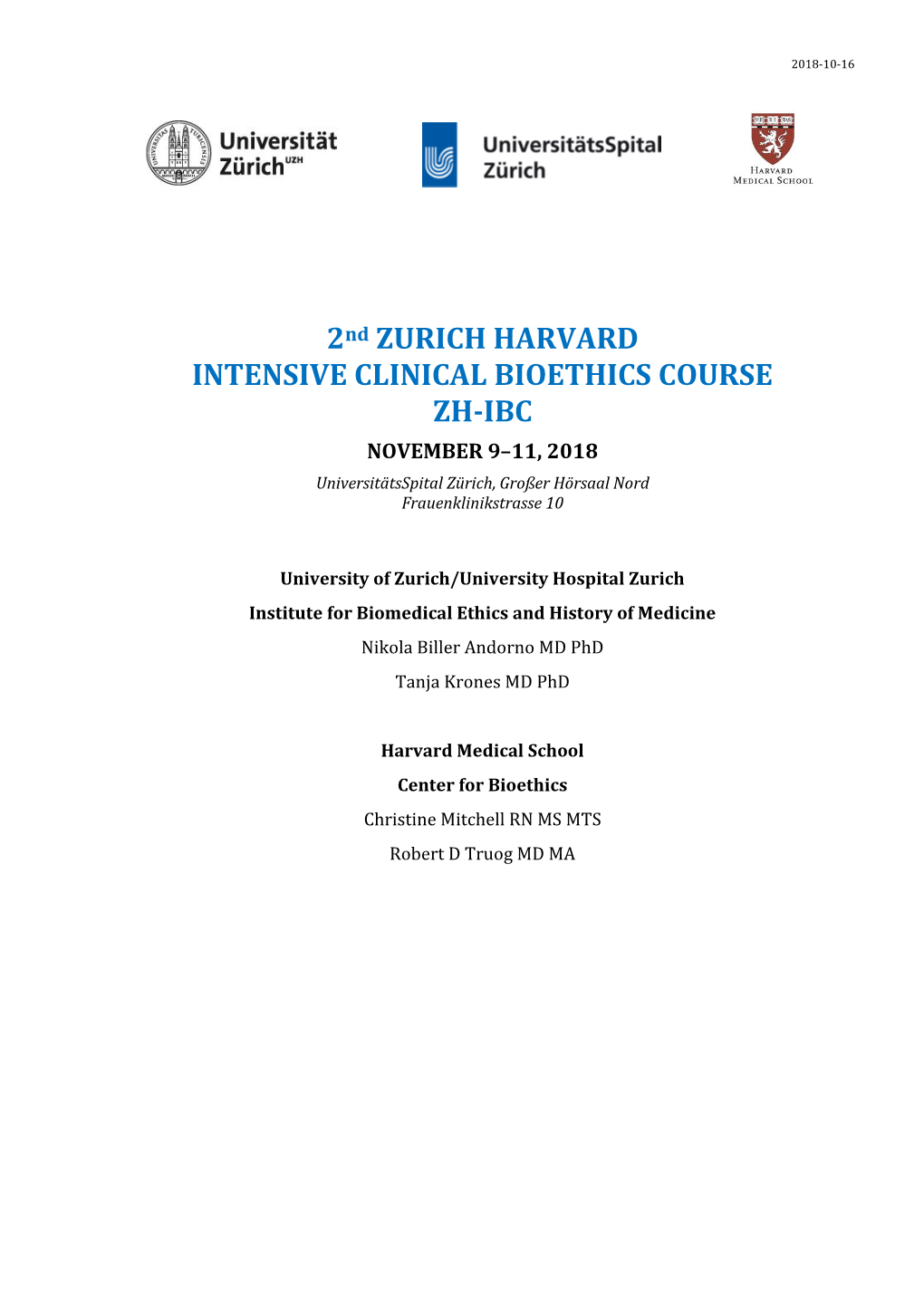 Harvard Bioethics Course