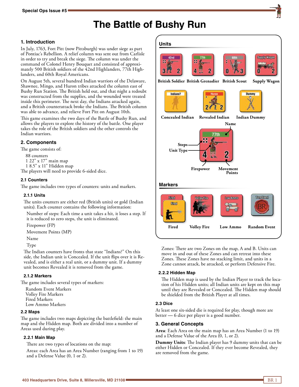 The Battle of Bushy Run Rulebook