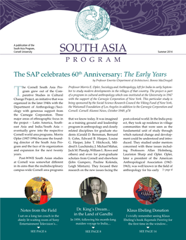 South Asia Program, Cornell University SOUTH ASIA Summer 2014 PROGRAM