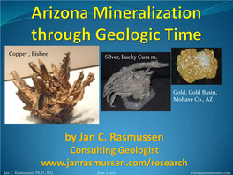 Minerals in Arizona Through Geologic History