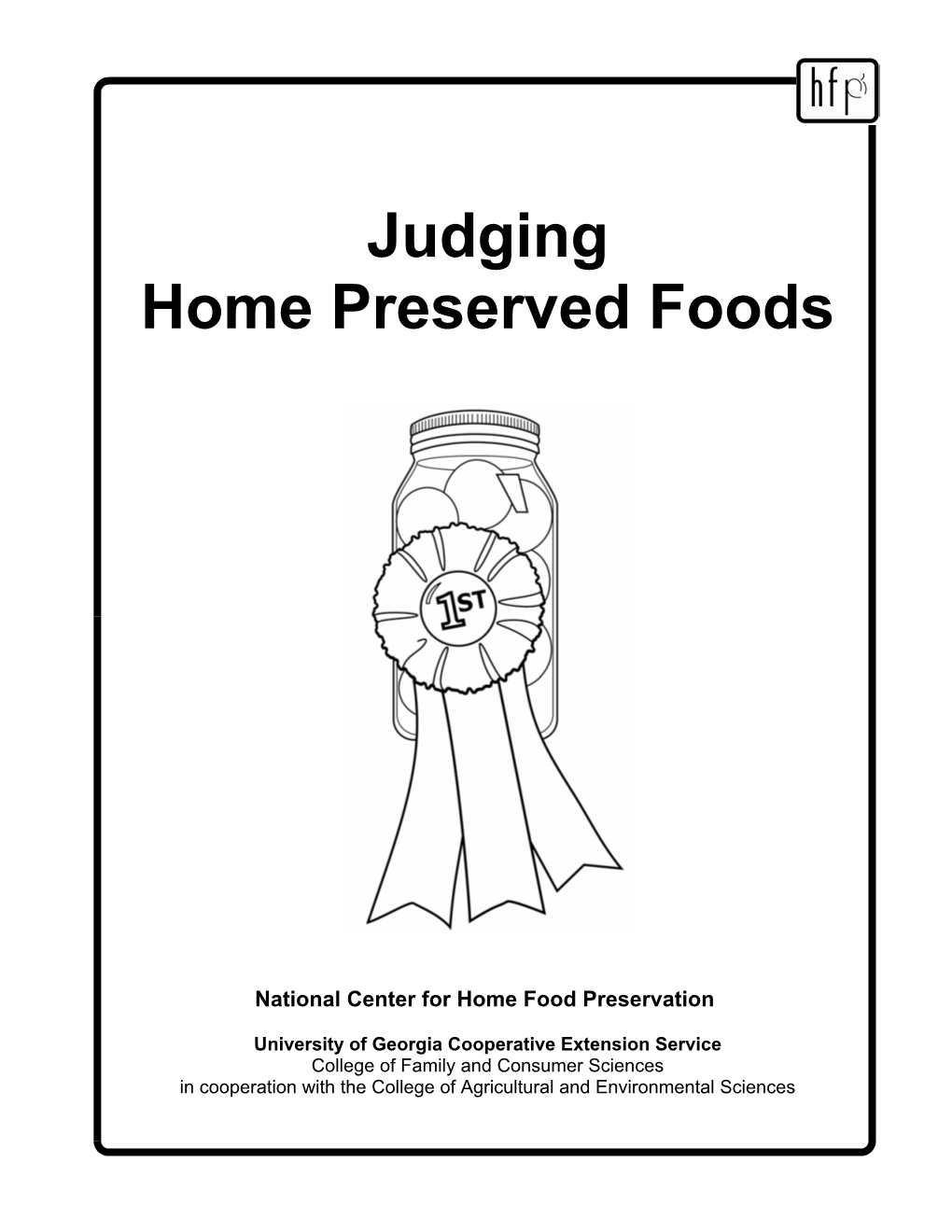 Judging Home Preserved Foods