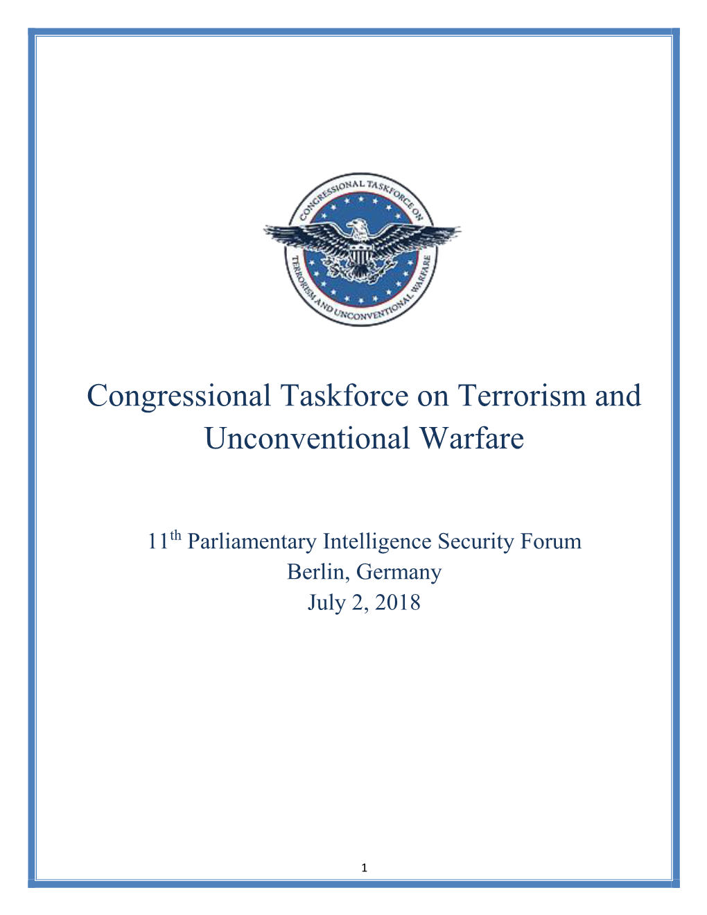 Congressional Taskforce on Terrorism and Unconventional Warfare