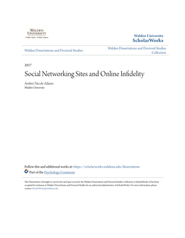 Social Networking Sites and Online Infidelity Amber Nicole Adams Walden University