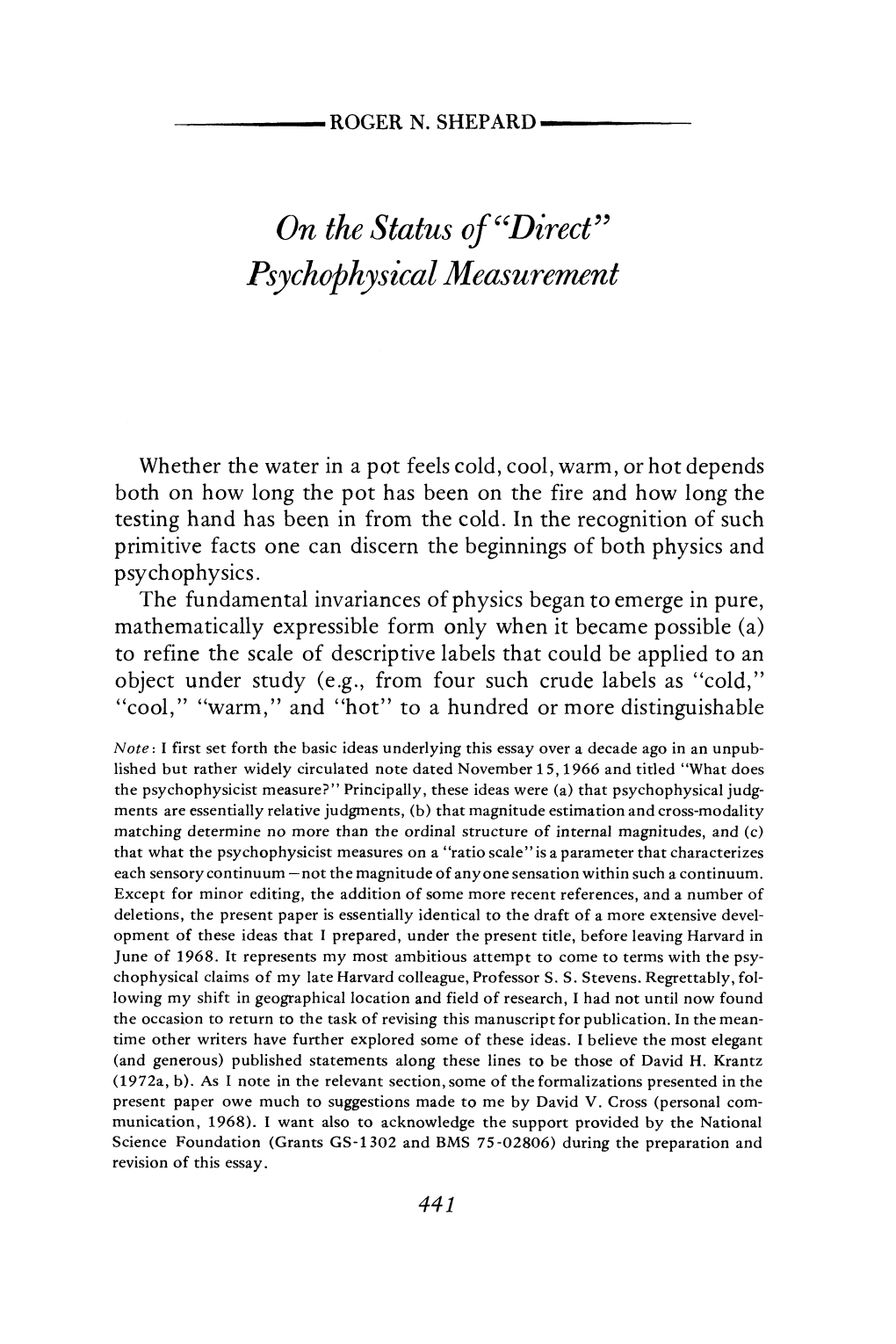 Psychophysical Measurement