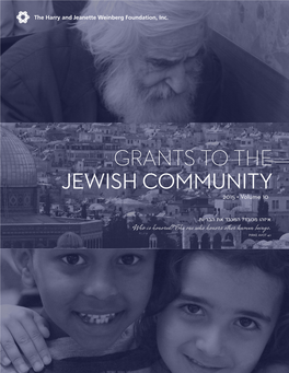 GRANTS to the JEWISH COMMUNITY 2015 • Volume 10