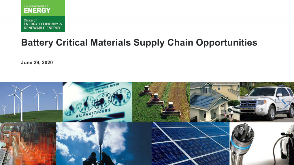 Battery Critical Materials Supply Chain Opportunities