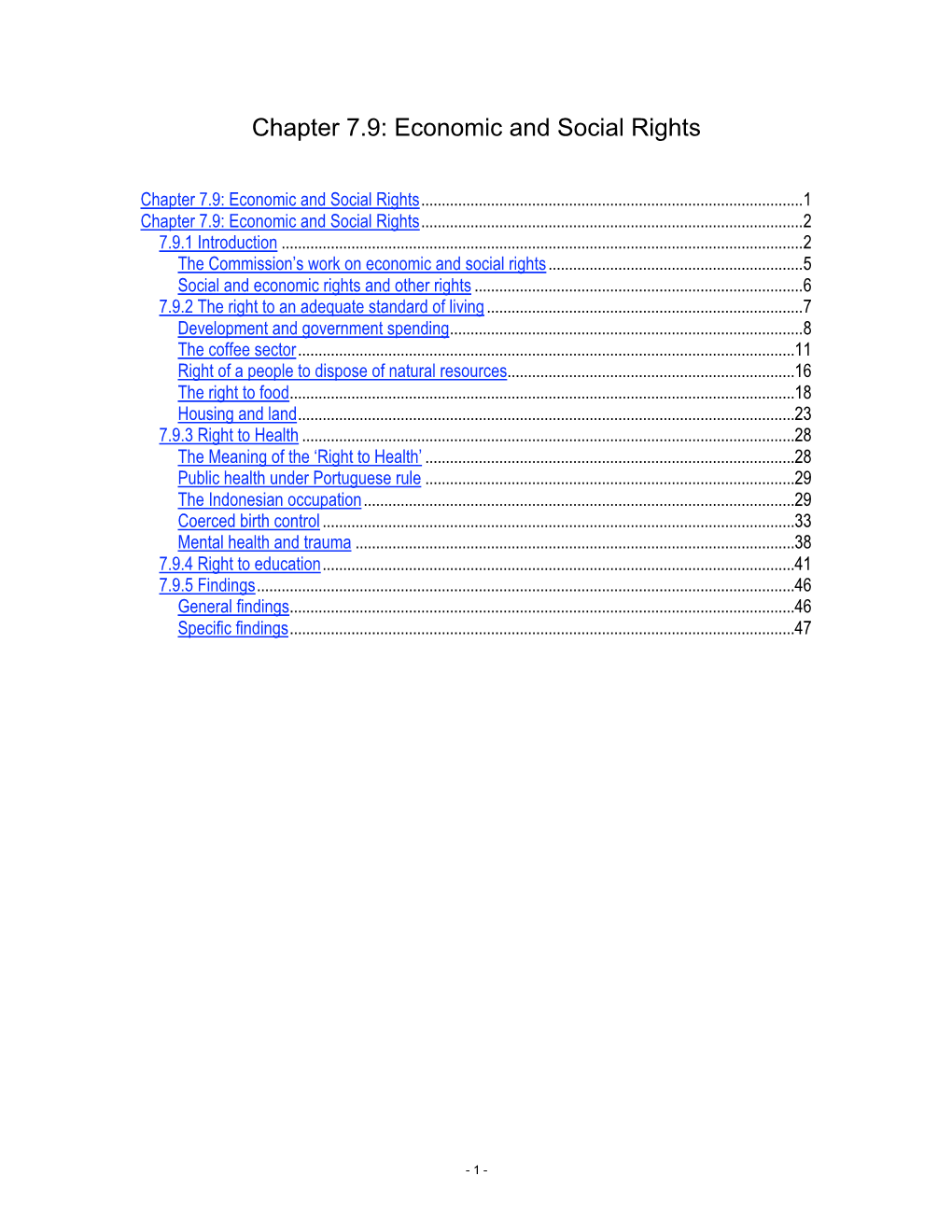 Economic and Social Rights