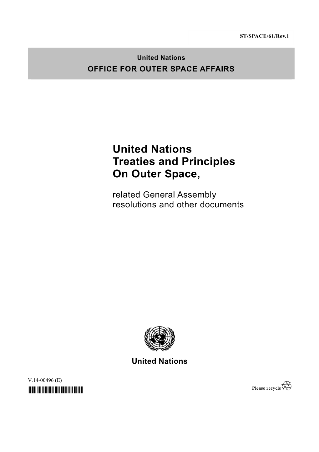 United Nations Treaties and Principles on Outer Space